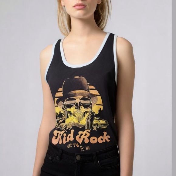 Kid Rock Detroit MI Graphic Black American Apparel Tank Top | Women’s Small - Picture 1 of 12